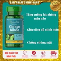 Viên Uống Hỗ Trợ Tuần Hoàn Não Bộ Puritans pride Ginkgo Biloba 120mg 100 Viên