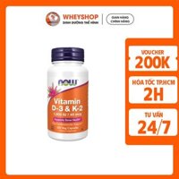Viên uống hỗ trợ xương chắc khỏe Now Vitamin D3 K2 1.000IU/45mcg (120 viên) - WHEYSHOP