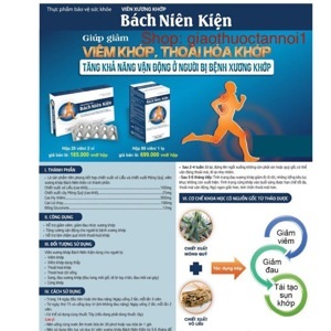 Viên uống hỗ trợ xương khớp Bách Niên Kiện - 20 viên/hộp