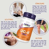Viên uống hỗ trợ xương khớp, đau khớp tăng dịch nhầy cho khớp Now UC-II Collagen Type II Joint Health 60 Viên