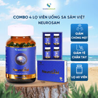 Viên uống hoạt huyết dưỡng não bổ não Neurosam, viên uống bổ não thành phần từ Sa Sâm Việt [ Combo 4 lọ ]