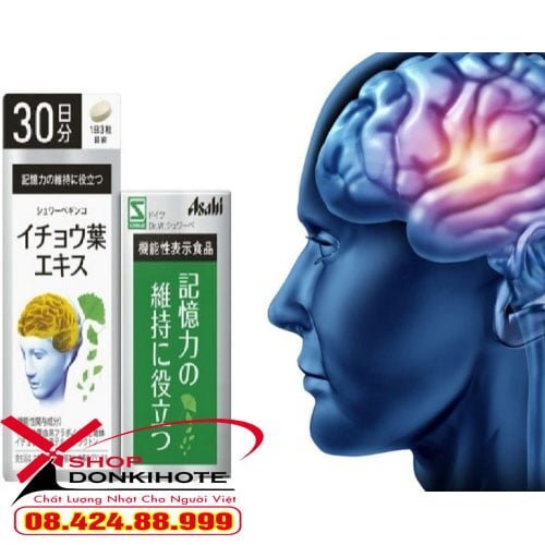 Viên uống hoạt huyết dưỡng não Ginkgo Asahi 90 viên (30 ngày)