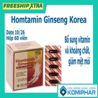 Viên Uống Homtamin Ginseng Korea Hộp 60 Viên | Giúp Bổ Sung Vitamin Và Khoáng Chất, Giảm Mệt Mỏi