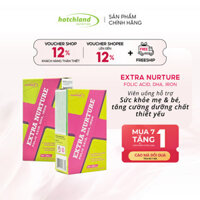 Viên uống Hotchland Nutrition Extra Nurture Folic Adic Dha, Iron bổ sung DHA, Vitamin D, Sắt cho mẹ bầu - Hộp 30 viên.