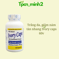 Viên Uống Ivory trắng da, giảm nám, tàn nhang Ivory Caps 60 viên của mỹ