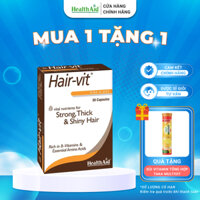 Viên Uống Kích Thích Mọc Tóc, Chống Rụng Tóc HealthAid Hair Vit Giúp Tóc Dày, Chắc Khoẻ 30 Viên/Hộp