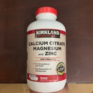 Viên uống Kirkland Calcium Citrate Magnesium and Zinc 500 viên của Mỹ