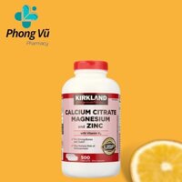 Viên Uống Kirkland Calcium Citrate Magnesium & ZinC - 500v - Mỹ
