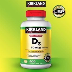 Viên uống Kirkland Signature Extra Strength Vitamin D3 2000 IU - 600 viên