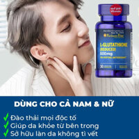 Viên Uống Làm Trắng Da, Giảm Nám, Thải Độc L- Glutathione (Reduced) 500mg Puritan's Pride 30viên