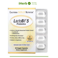 Viên uống lợi khuẩn LactoBif Probiotics California Gold Nutrition 5 tỷ CFU (60 viên) - iHerb Việt Nam