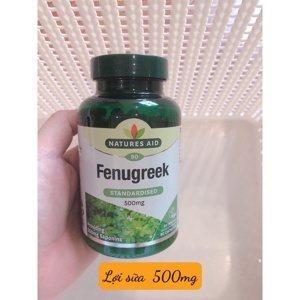Viên uống lợi sữa Natures Aid Fenugreek - 500mg hộp 90 viên