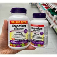 Viên uống magnesium bisglycinate của Webber Naturals 120v; Hsd 2027