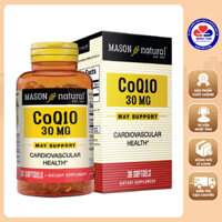 Viên uống Mason Natural CoQ10 30mg - Hỗ trợ sức khỏe tim mạch, ngăn ngừa xơ vữa động mạch lọ 30 viên