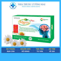 Viên Uống Migrin Plus Giúp giảm đau nửa đầu, hoạt huyết dưỡng não - Hộp 20 Viên