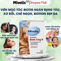 Viên uống mọc tóc Biotin 5mg N Mivolis 60v Đức ngăn ngừa rụng tóc, hỗ trợ kích mọc tóc móng da