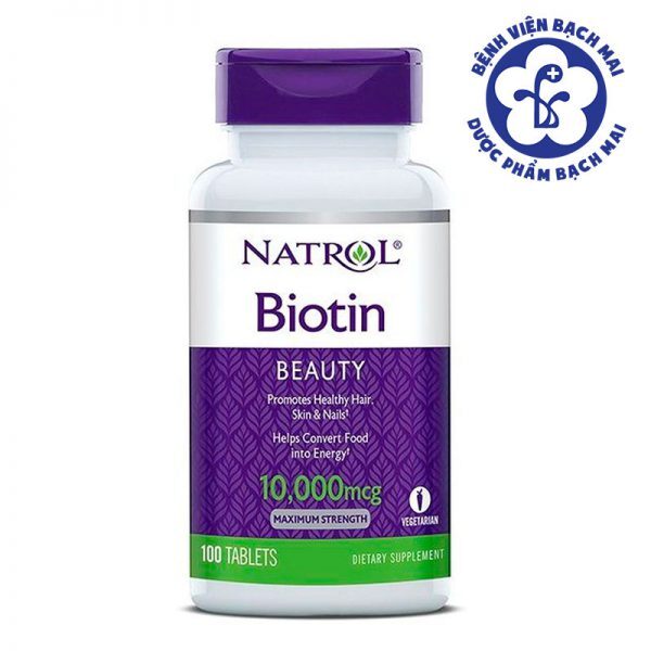 Viên uống mọc tóc Natrol Biotin 10000 mcg - 100 viên