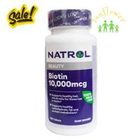 Viên uống mọc tóc Natrol Biotin 10000 mcg 100 viên của Mỹ