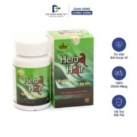 Viên uống mọc tóc, viên uống đen tóc Herba Hair Kingphar giúp tóc chắc khỏe, giảm rụng, xơ rối, làm đen râu tóc (Lọ 60v)