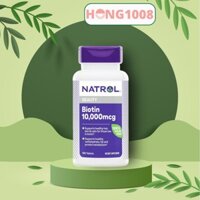 Viên uống Natrol Biotin 10000 Mcg 100 Viên Biotin 10.000 mcg hỗ trợ tóc móng khỏe shop hong1008