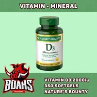 VIÊN UỐNG NATURE BOUNTY VITAMIN D3 2000IU, HỖ TRỢ XƯƠNG KHỚP, HỆ MIỄN DỊCH, HỘP 350 VIÊN NANG SOFTGELS