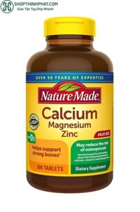 Viên Uống Nature Made Calcium Magnesium Zinc With Vitamin D3, 100 viên