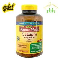 Viên uống Nature Made Calcium Magnesium Zinc with Vitamin D3 hộp 300 viên của Mỹ