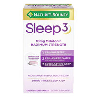 Viên uống Nature's Bounty Sleep3 Melatonin 10mg, 120 viên