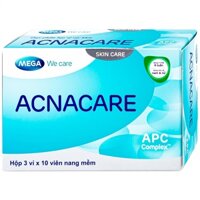 Viên Uống Ngăn Ngừa Mụn, Hỗ Trợ Trị Mụn Và Viêm Tuyến Bã Nhờn Acnacare Mega We Care 30 Viên