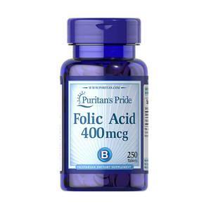 Viên uống ngăn ngừa thiếu máu Puritan's Pride Folic Acid 400mg 250 viên