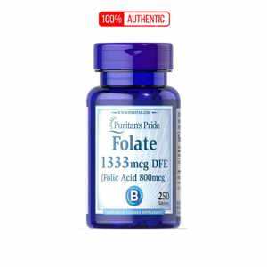 Viên uống ngăn ngừa thiếu máu Puritan's Pride Folic Acid 800mg 250 viên