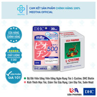Viên Uống Ngăn Rụng Tóc L-Cystine USA, DHC Biotin - Giúp Mọc Tóc, Đẹp Da, Dưỡng Trắng Da (30 ngày)