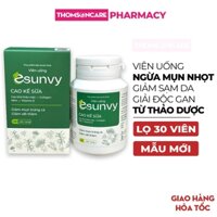 Viên uống ngừa mụn Esunvy - Giúp thanh nhiệt, giải độc, giảm mụn, sạm da, ngừa vết thâm từ thảo dược Hộp 30 viên