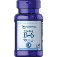 Viên uống ngừa thiếu máu, trầm cảm tăng cường miễn dịch, bổ não, mắt, tim mạch Vitamin B-6 Puritan's Pride 100 mg 100v