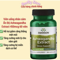 Viên uống nhân sâm Ấn độ Ashwagandha Extract 450mcg 60 viên Swanson.