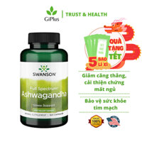 Viên Uống Nhân Sâm Ấn Độ Swanson Full Spectrum Ashwagandha 450mg Hỗ Trợ Giảm Căng Thẳng Lo Âu (100 viên/lọ)