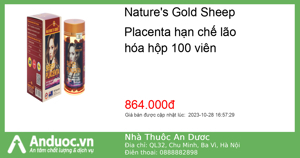 Viên uống nhau thai cừu Nature’s Gold Sheep Placenta 100 viên