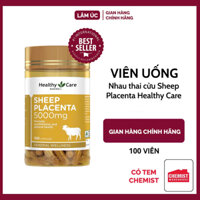 Viên uống nhau thai cừu Healthy Care Sheep Placenta 5000mg Úc ngừa lão hóa da, giảm nám, tàn nhang và nếp nhăn 100 viên