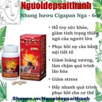 Viên uống nhung hươu cigapa (60v) bồi bổ sức khỏe, ngăn ngừa lão hóa, chống loãng xương cho người lớn Cigapan, Nga