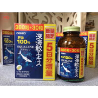 Viên uống Orihiro Shark Squalene 360 viên chiết xuất dầu gan cá mập sụn vi cá mập Nhật Bản