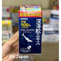 Viên uống Orihiro Shark Squalene 360 viên chiết xuất dầu gan cá mập sụn vi cá mập Nhật Bản
