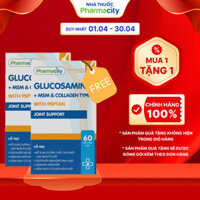 Viên uống Pharmacity bảo vệ sức khỏe Glucosamine + MSM & Collagen Type II With Peptan - Joint Support (Chai 60 viên)