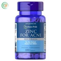 Viên uống Puritan’s Pride Zinc For Acne bổ sung kẽm, hỗ trợ trị mụn (Hộp 100 viên)