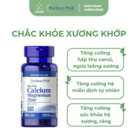 Viên Uống Puritan's Pride Chelated Calcium Magnesium Zinc Hỗ Trợ Chắc Khỏe Xương Khớp (100 Viên/Lọ)