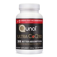 Viên uống Qunol Ultra CoQ10 100 mg 120 Softgels hỗ trợ sức khỏe tim mạch ngăn ngừa tai biến đột quỵ của Mỹ
