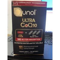 Viên uống Qunol Ultra Coq10 100mg Patented Water and Fat Soluble 120 viên