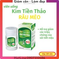 Viên uống RÂU MÈO Kim Tiền Thảo Benmax hộp 100 Giúp thanh nhiệt, lợi tiểu, hỗ trợ giảm triệu chứng của sỏi tiết niệu