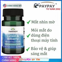 Viên uống sáng mắt bổ mắt Swanson Ultra Lutein & Bilberry nhập từ Mỹ 60 Viên