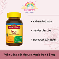 Viên uống sắt Iron 65mg Nature Made 180/365 viên