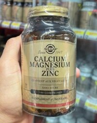 Viên uống Solgar Calcium Magnesium Plus Zinc bổ sung canxi, magie và kẽm, 100 viên
